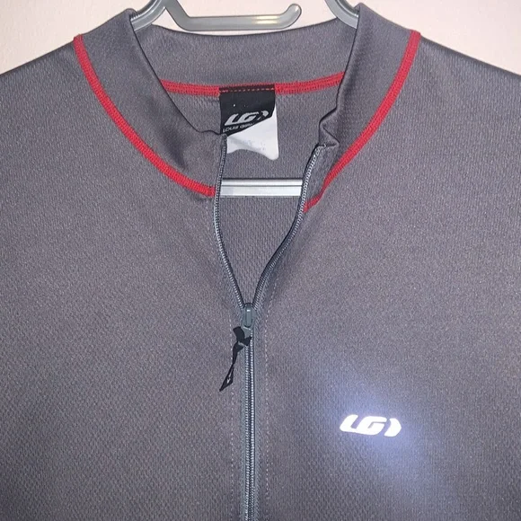 Reflective Louis Garneau Cycling Full Zip Jersey Shirt With 3 Pockets - Picture 3 of 6